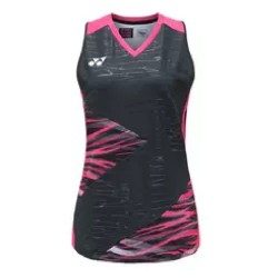 YONEX - WOMEN'S SLEEVELESS TOP - BLACK / PINK - 20638EX - Euro L