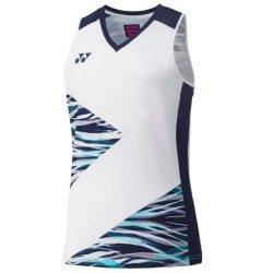 YONEX - WOMEN'S SLEEVELESS TOP - WHITE / NAVY - 20638EX - Euro S