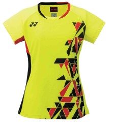 YONEX - WOMEN'S BADMINTON SHIRT - BRIGHT YELLOW / RED - 20635EX - Euro L